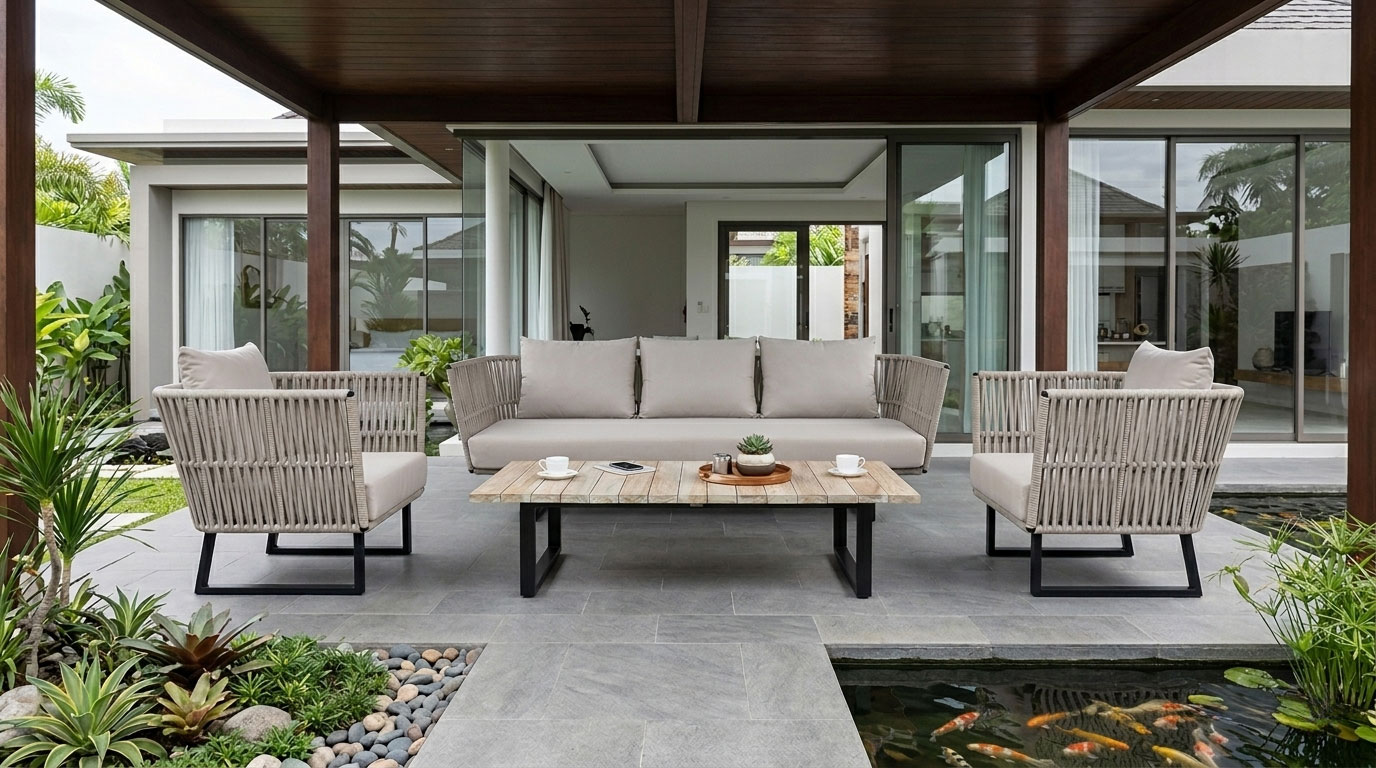 three seater sofa couch luxury outdoor furniture borneo