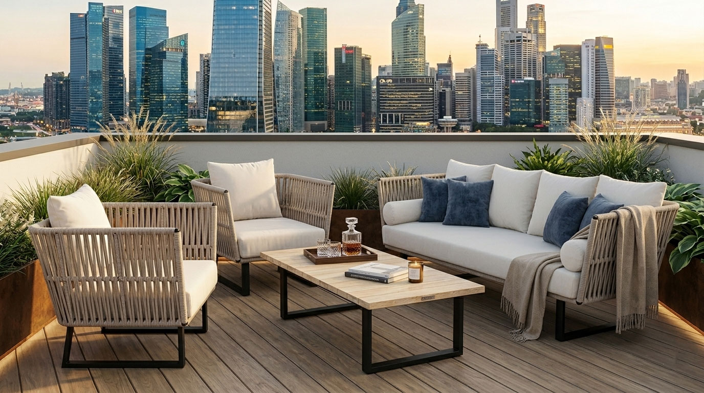 single seater sofa couch borneo all weather patio sofa wicker rope couch wood coffee table with aluminum legs outdoor furniture borneo