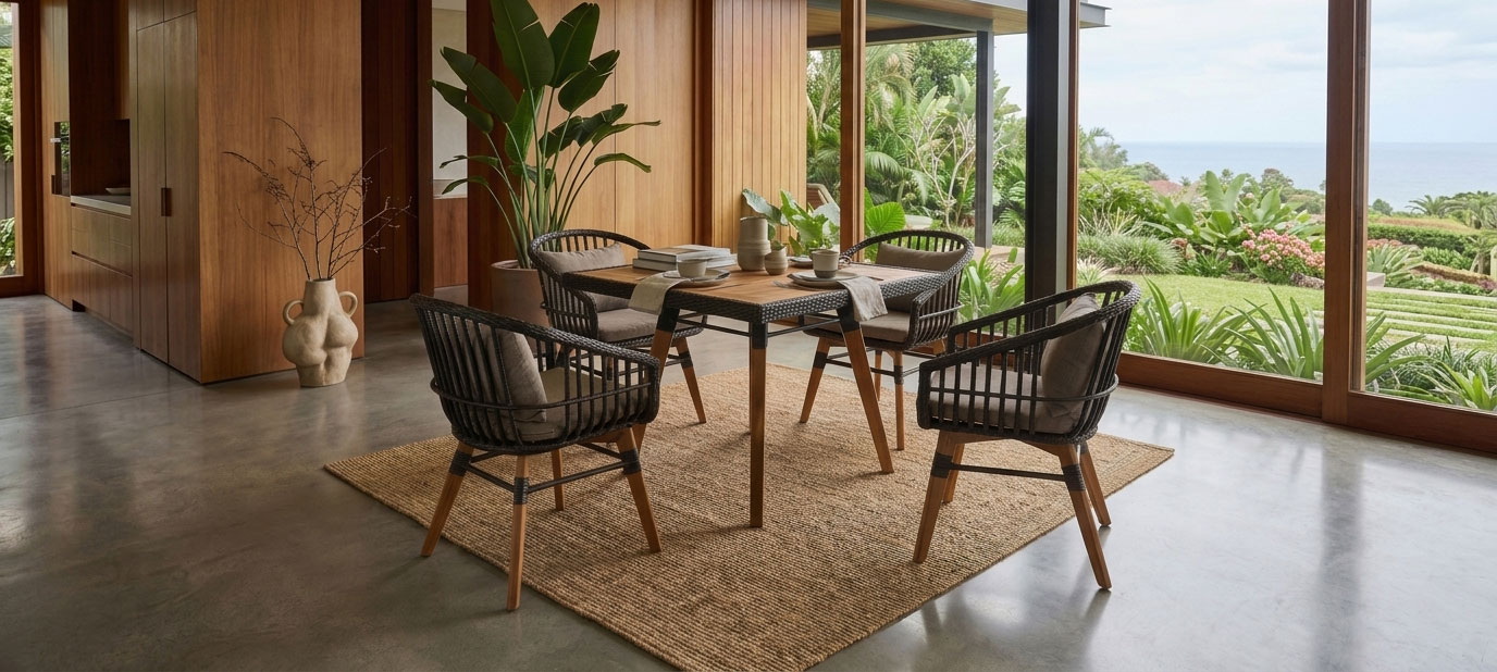 wicker dining chairs outdoor moza wooden dining set patio rattan teak table