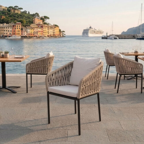 patio dining chair rope weaving borneo