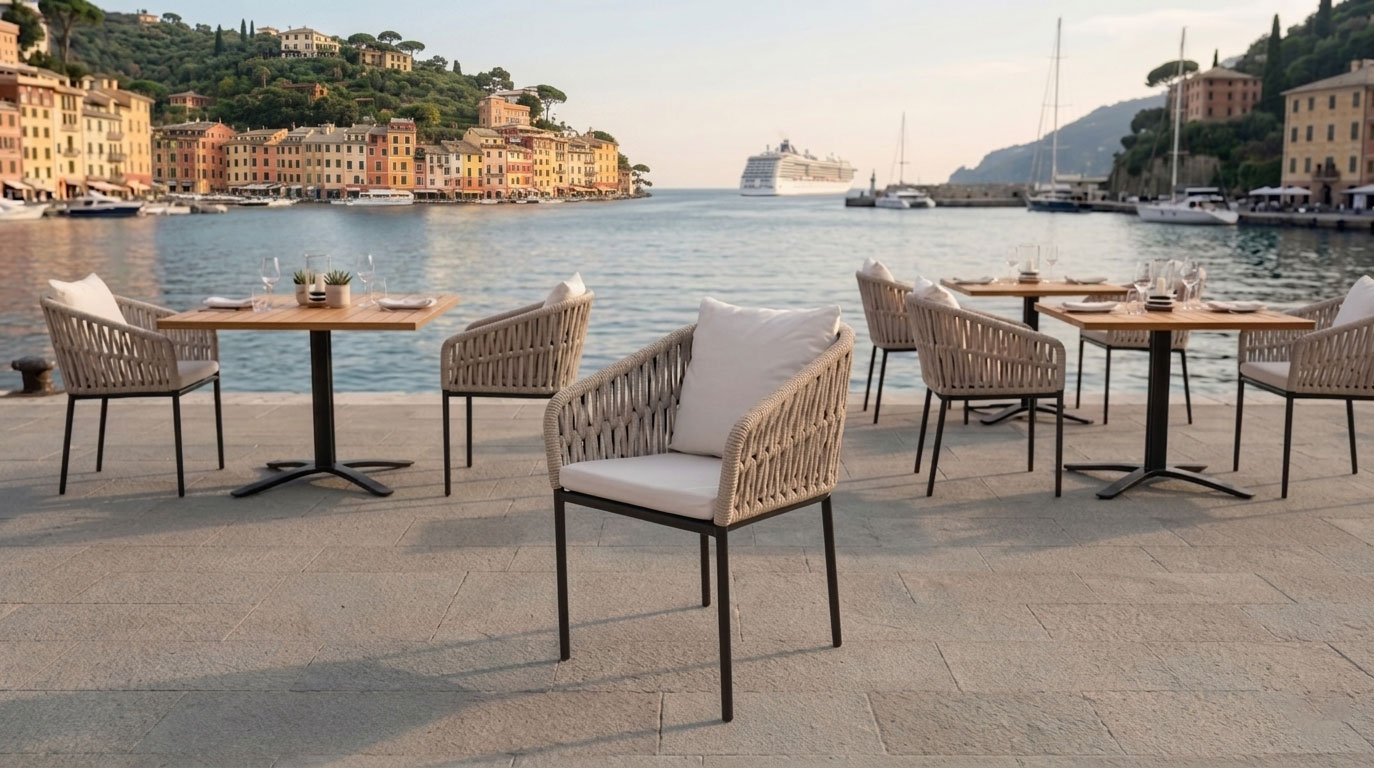 patio dining chair rope weaving borneo