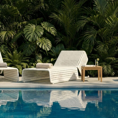 adjustable chaise sunbed for hotel poolside golf