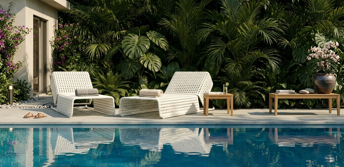 adjustable chaise sunbed for hotel poolside golf