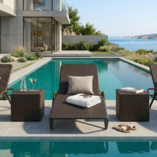 reclining sun lounger sunbed stacking arm