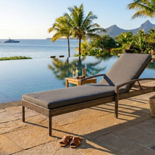 rattan chaise sun lounger pasific sunbed