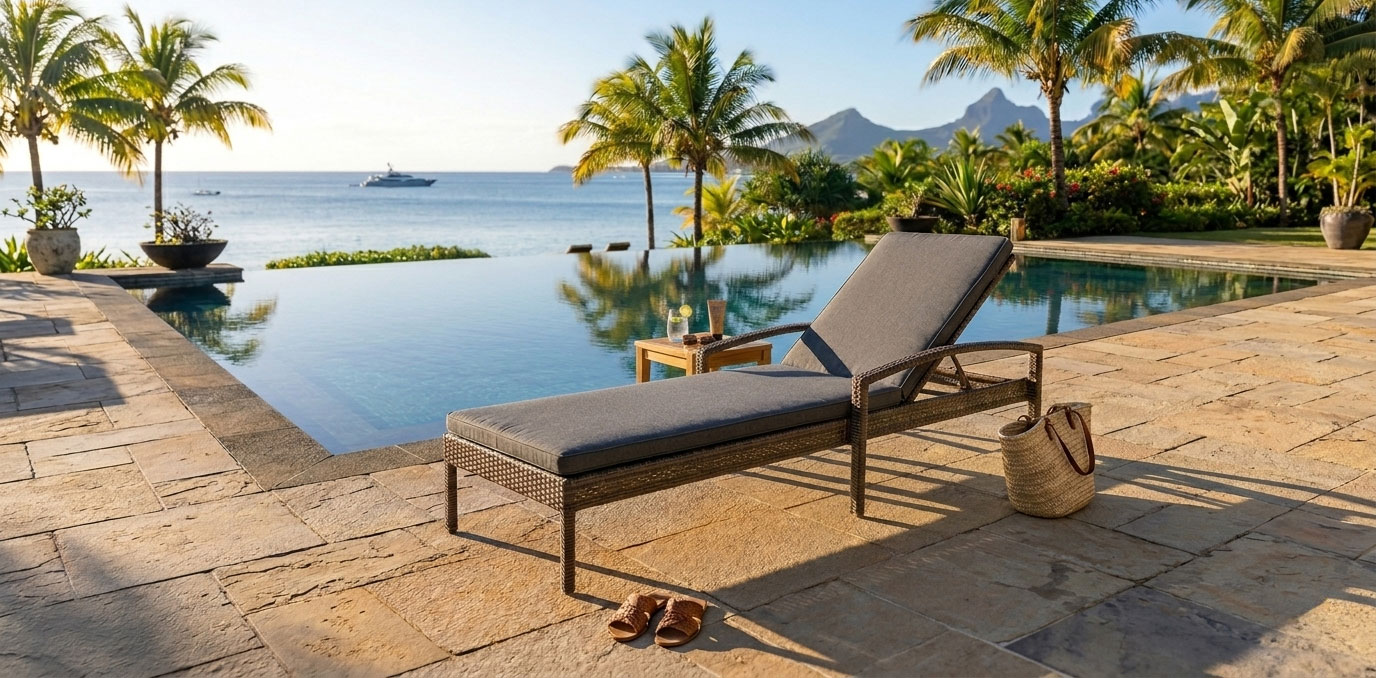 rattan chaise sun lounger pasific sunbed