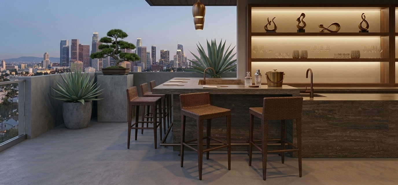 High Bar Chairs Tall Height Wicker Stool SQ Low Back is sturdy tall chair for bar counters. Built with an aluminum frame and weatherproof synthetic rattan