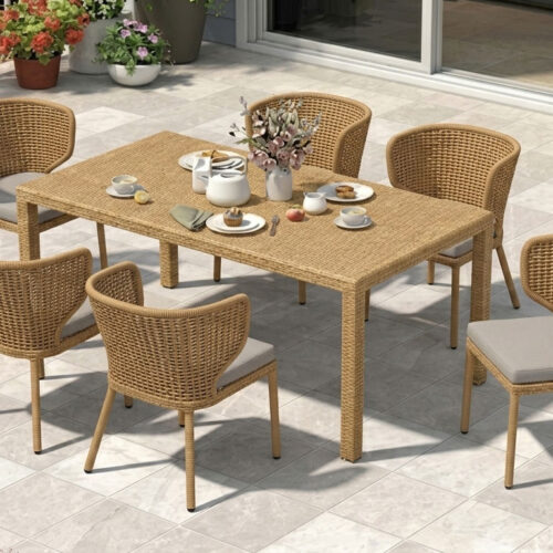 rectangular large table for restaurant and cafe dining set