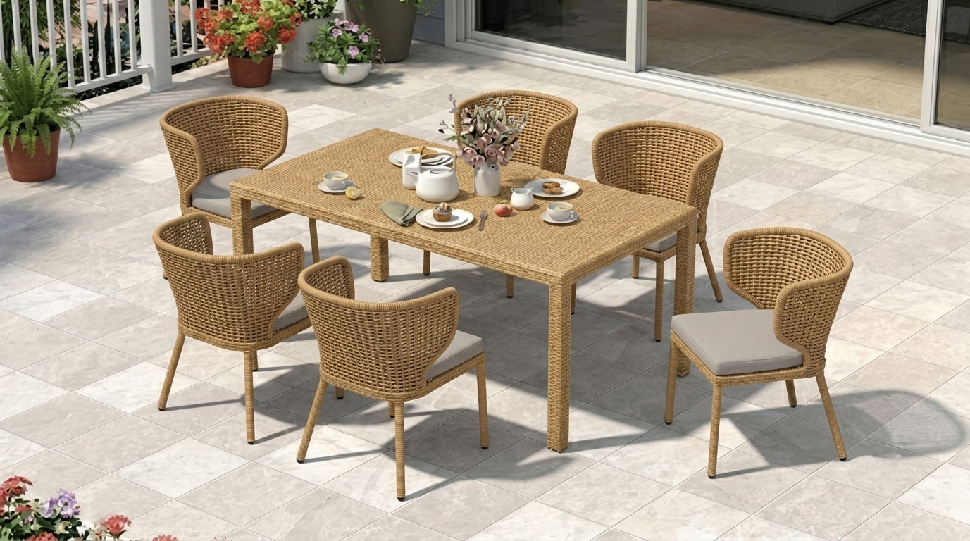 rectangular large table for restaurant and cafe dining set