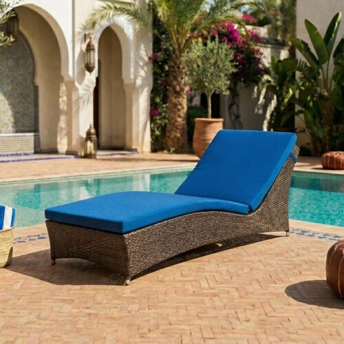 pool lounge chair wicker sunbed for luxury hotel and resort blanko