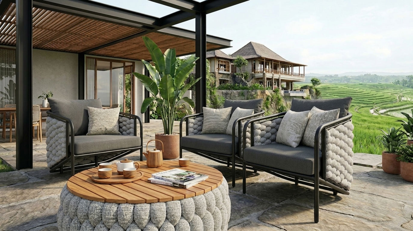 premium wicker sofa single 1 seater navagio