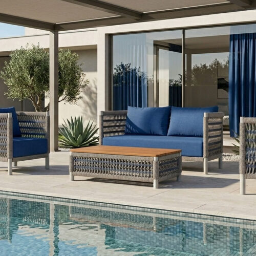 two seater sofa rope weaving with cushion for patio cornwall