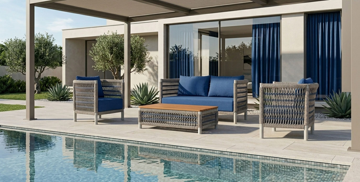 two seater sofa rope weaving with cushion for patio cornwall