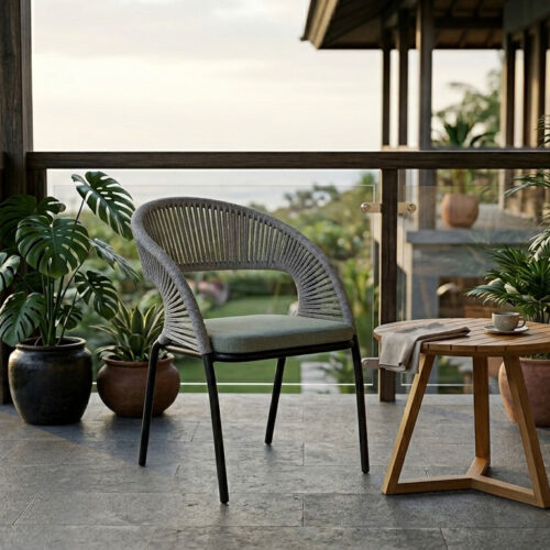 woven balcony chair for premium villa and resort curve