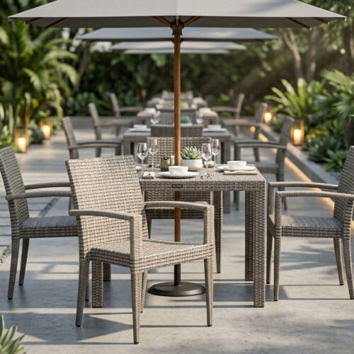 stacking armchair for restaurant's outdoor dining set panama