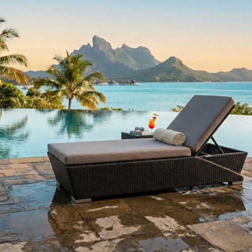 adjustable poolside chaise sunbed cocoa