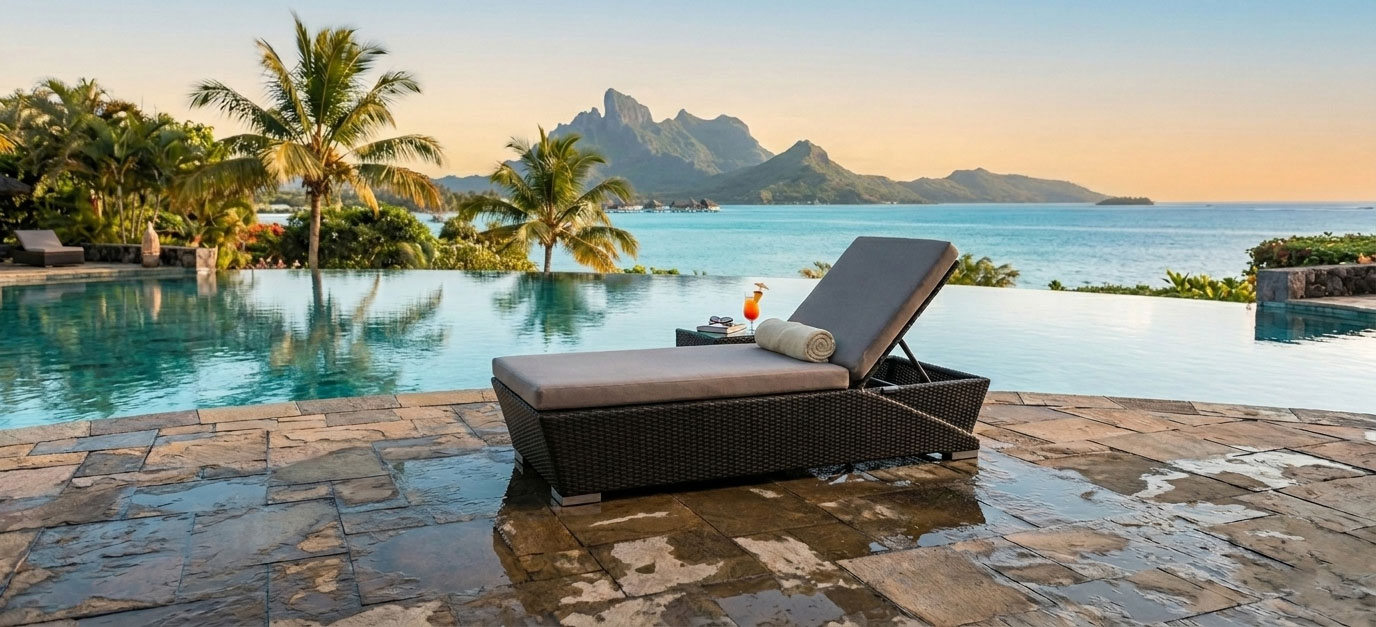 adjustable poolside chaise sunbed cocoa