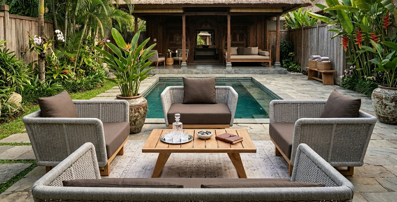 Wicker Lounge Sofa Single for Hotels Outdoor Furniture Salimos