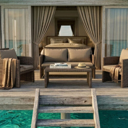 synthetic rattan sofa two seater for villa and apartment