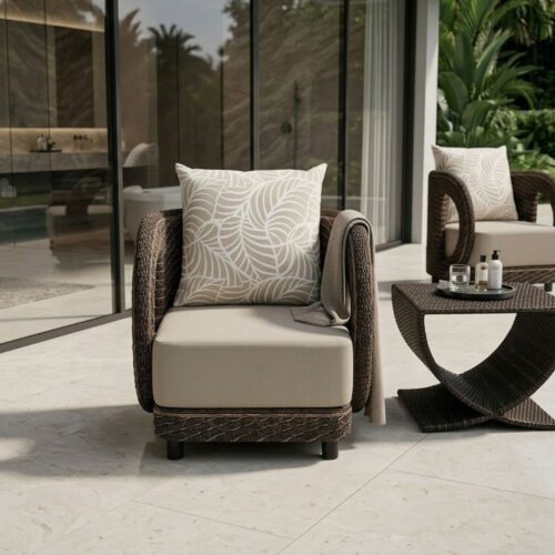 wicker lounge chair patio rope furniture verona