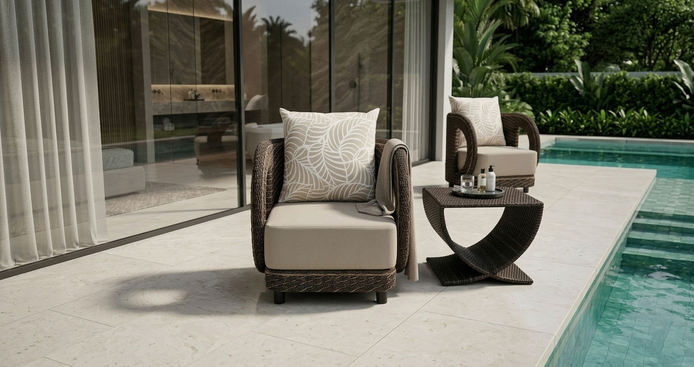 wicker lounge chair patio rope furniture verona