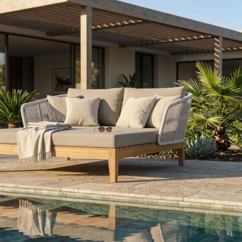 wooden daybed weaving rope furniture nevada