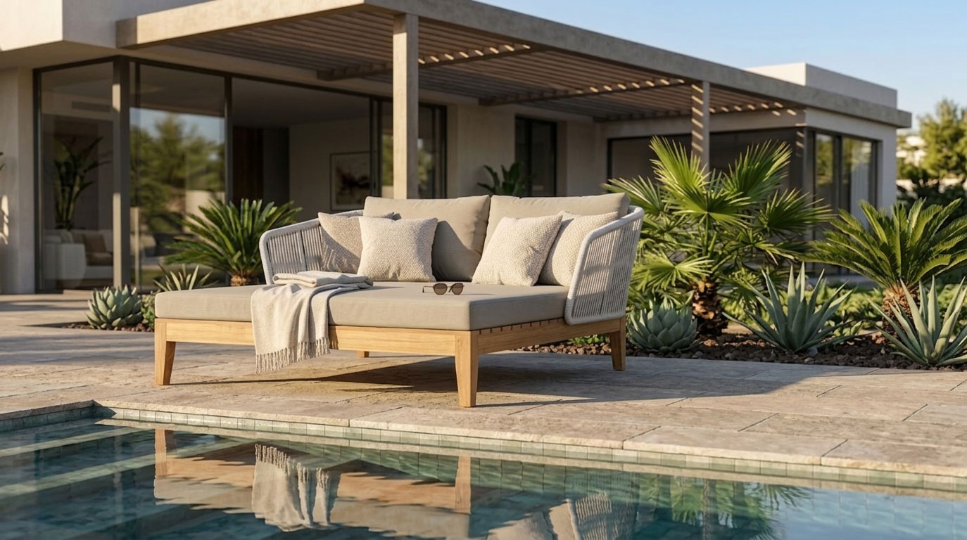wooden daybed weaving rope furniture nevada