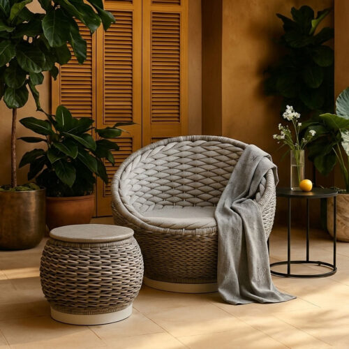 lounge chair set rope weaving furniture Silverstone