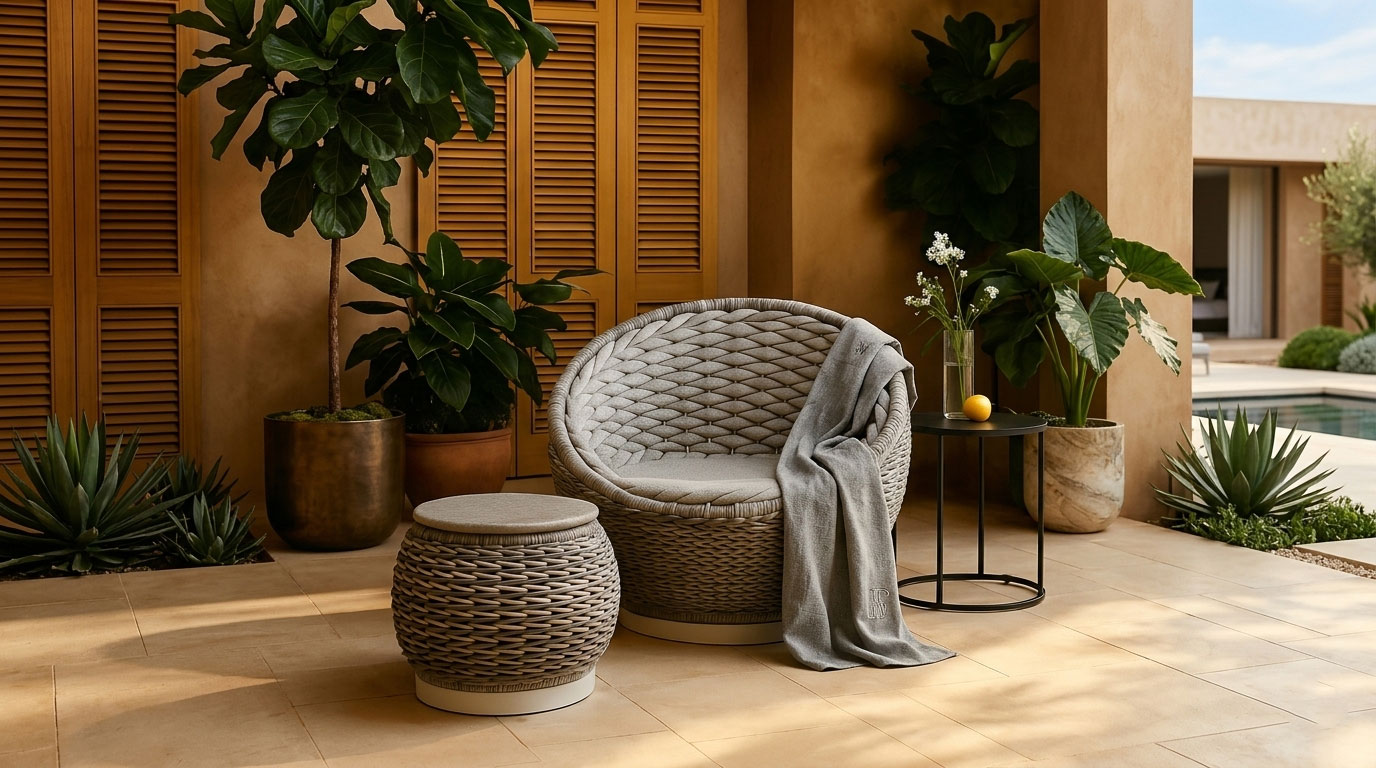 lounge chair set rope weaving furniture Silverstone