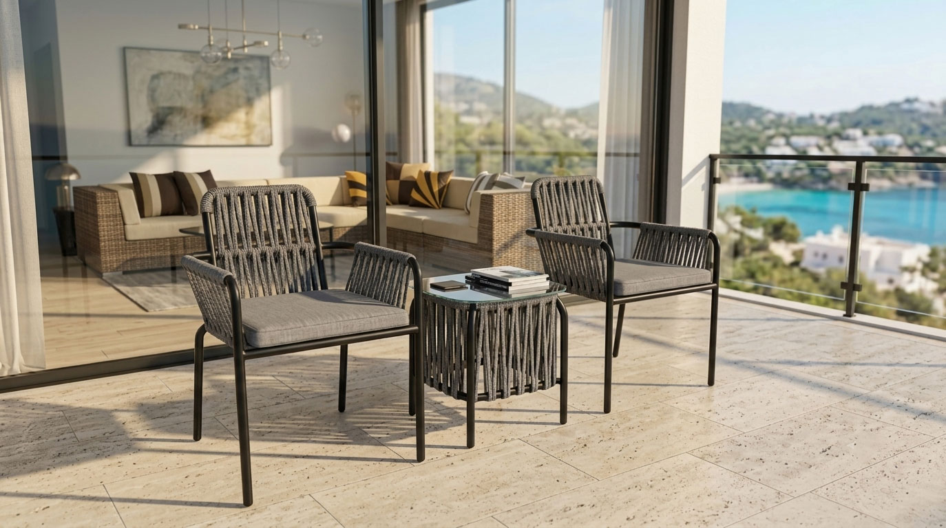 Patio rope chair outdoor furniture set Malaka