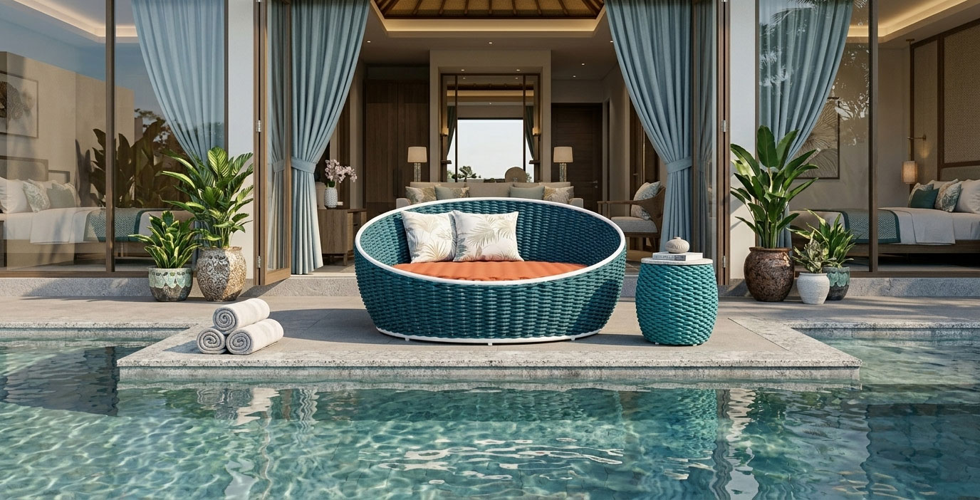modern daybed for luxury outdoor hotel furniture maldive