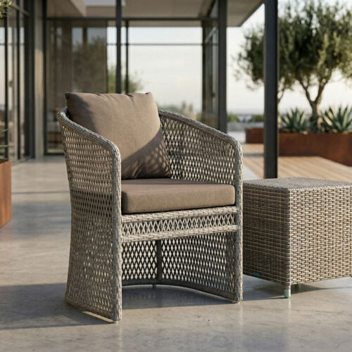 rattan balcony chair wicker garden furniture rome