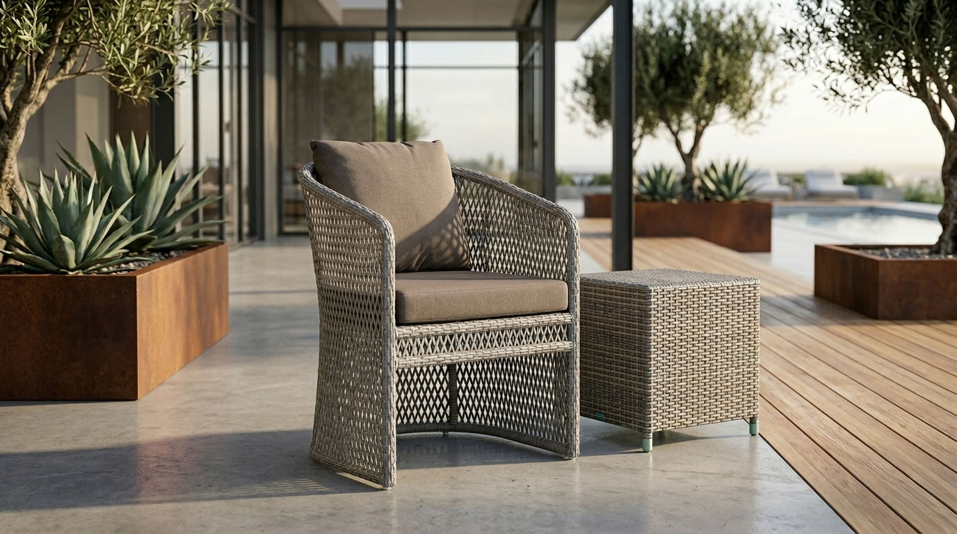 rattan balcony chair wicker garden furniture rome