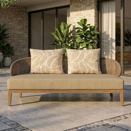 wooden patio sofa lounge couch two seater bavana