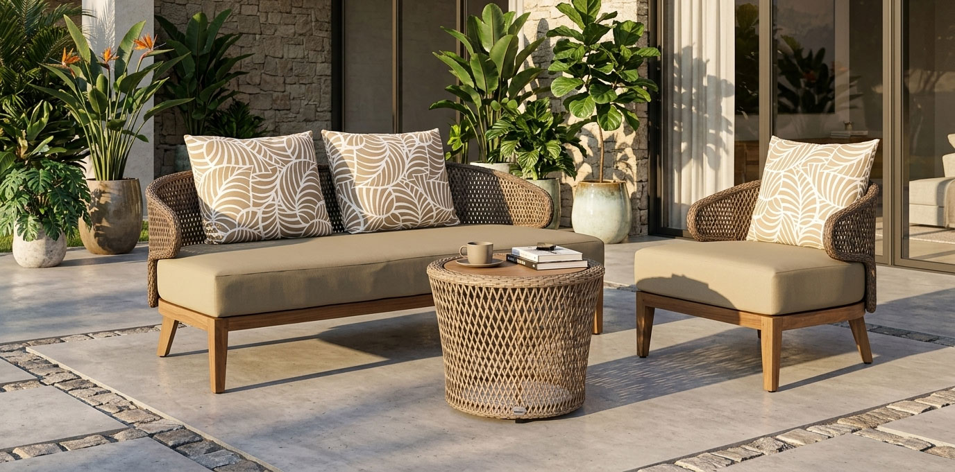coffee table rattan weatherproof outdoor furniture bavana