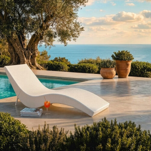wicker sunbed synthetic rattan sun lounger for resorts bisouma