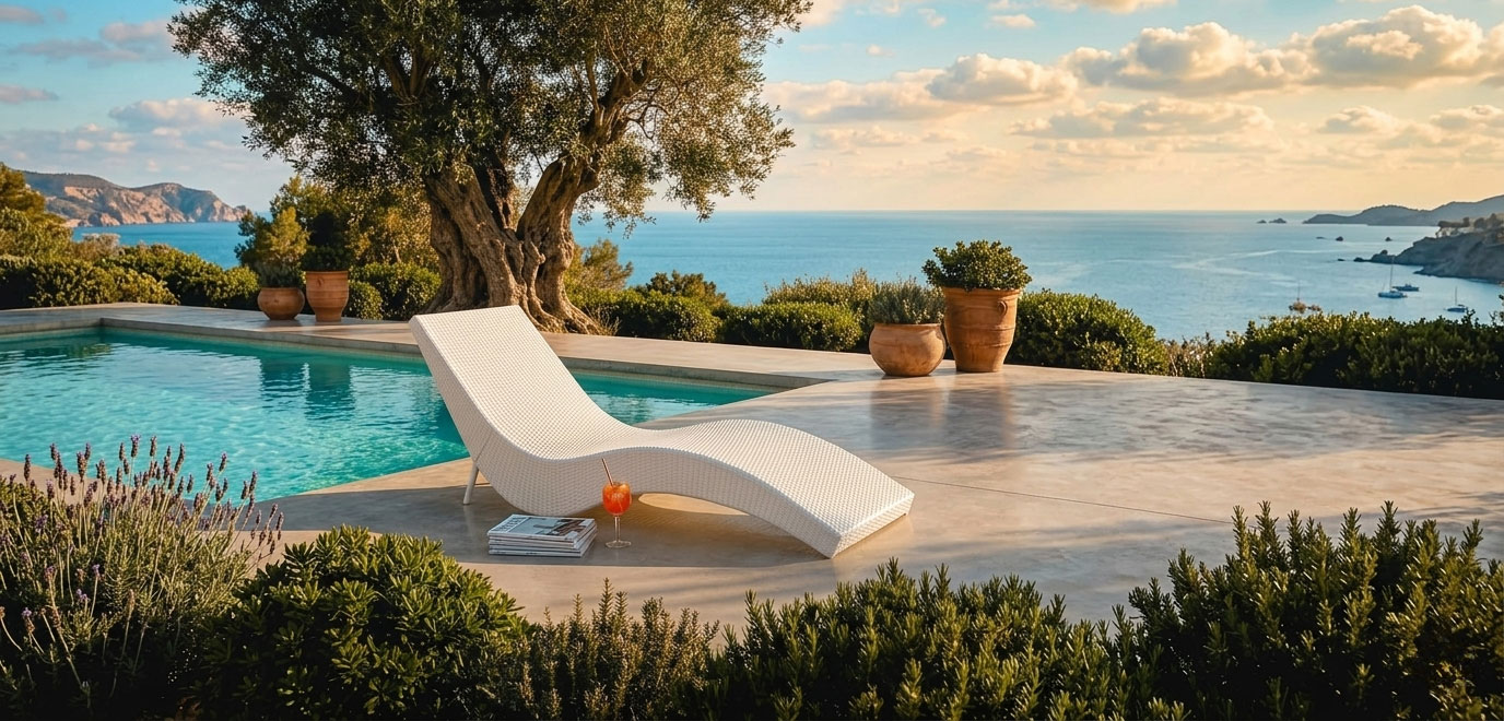 wicker sunbed synthetic rattan sun lounger for resorts bisouma