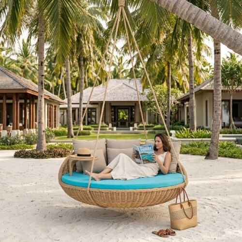 premium hanging daybed for luxury hotels and villa swing rest