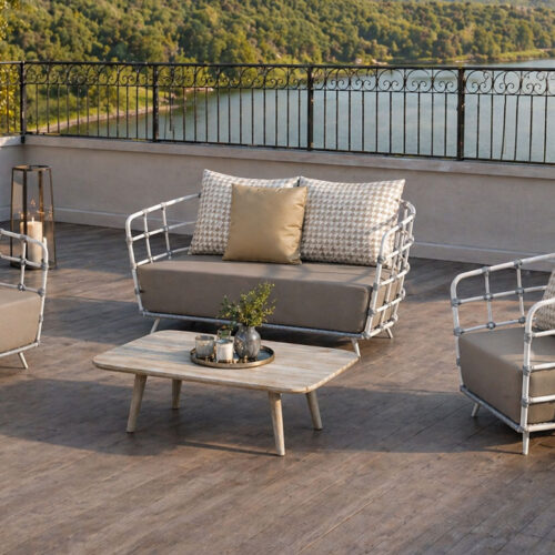 modern wicker sofa double for premium hotels and villas