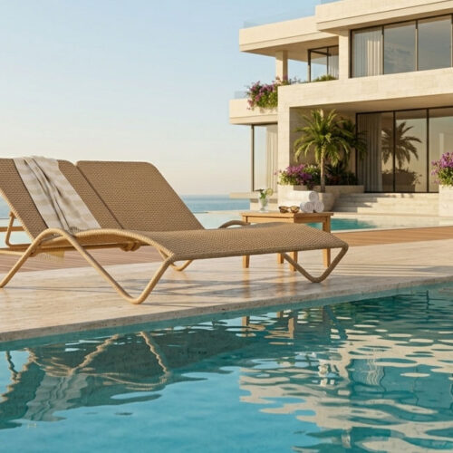 stacking sunbed premium outdoor hotel furniture stackable arm