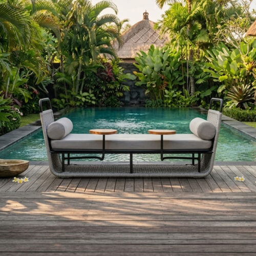 luxury chaise lounge rope weaving hotel furniture sakala daybed