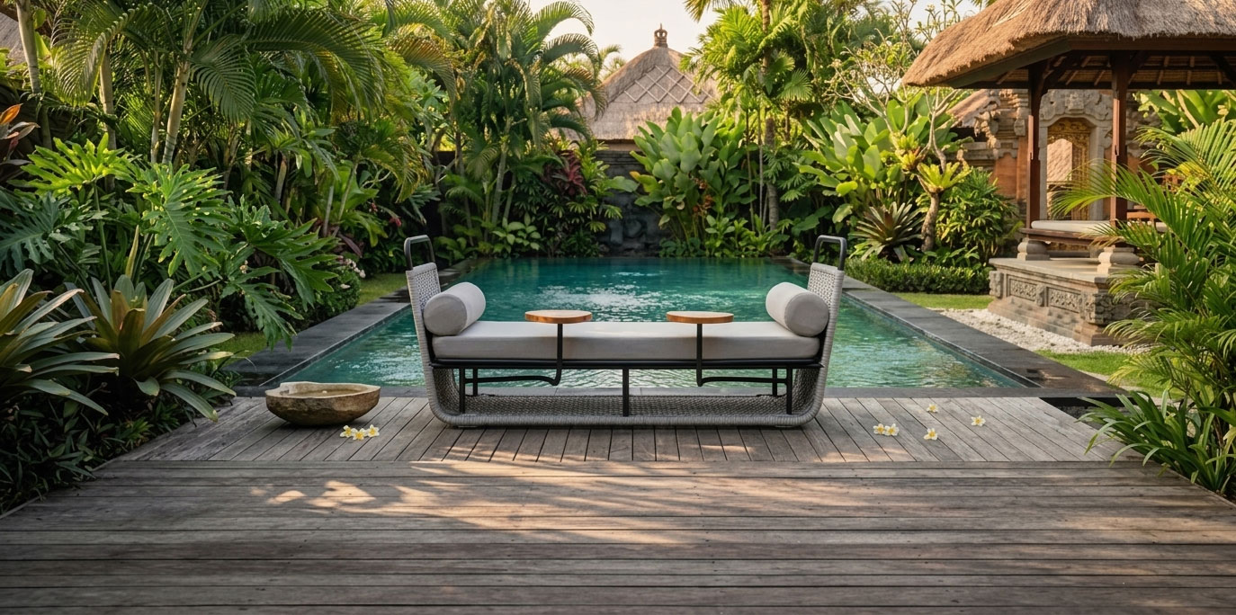 luxury chaise lounge rope weaving hotel furniture sakala daybed