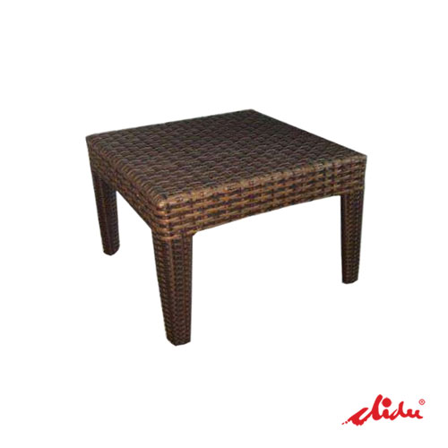 lounge side table with synthetic rattan woven panama
